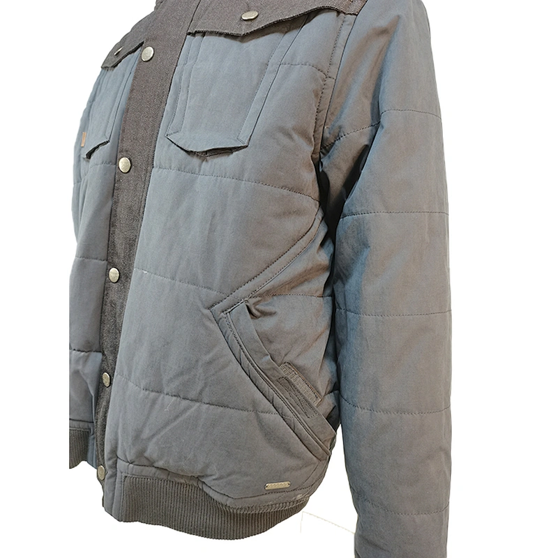 High Quality Outdoor Casual Warm Softshell Black Padded Jacket For Men