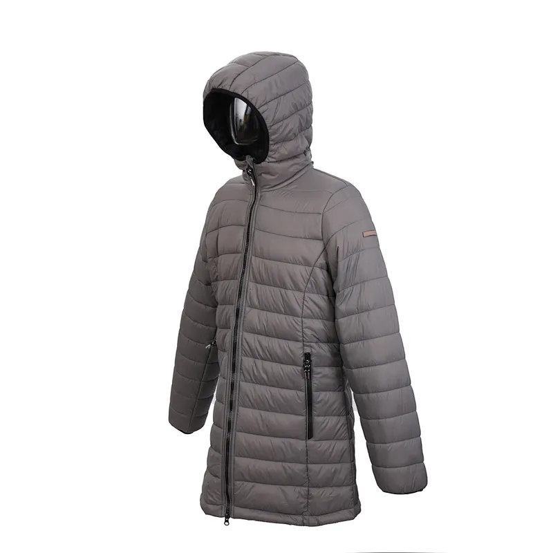 2021 Hot Sale Gray Long Light Keep Warm Ladies Quilted Cotton-Padded Women Designer Padded Down Jacket