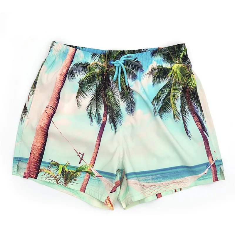 Custom Wholesale Cheap Hawaiian Beach Shorts Swimming Pants Men With Logo