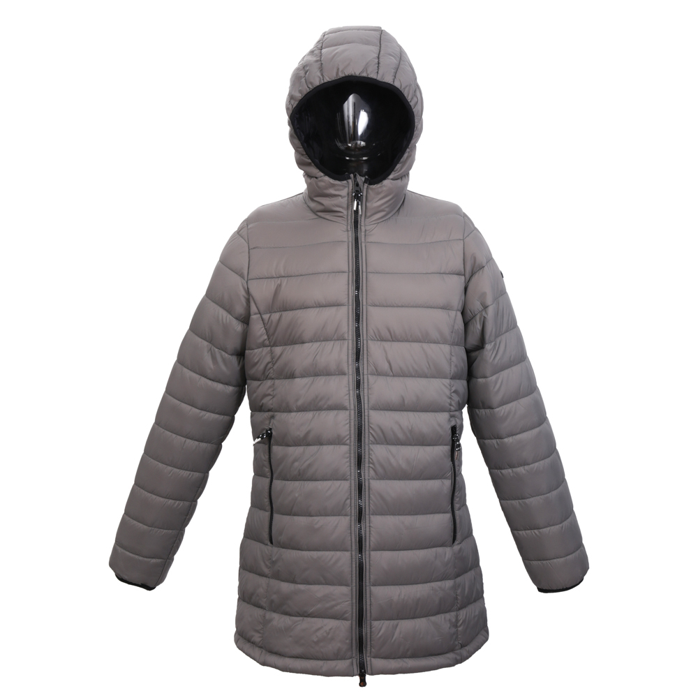 2021 Hot Sale Gray Long Light Keep Warm Ladies Quilted Cotton-Padded Women Designer Padded Down Jacket