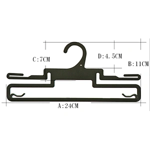 7017-24cm the hanger clothing brand hanger factory in china black plastic hanger