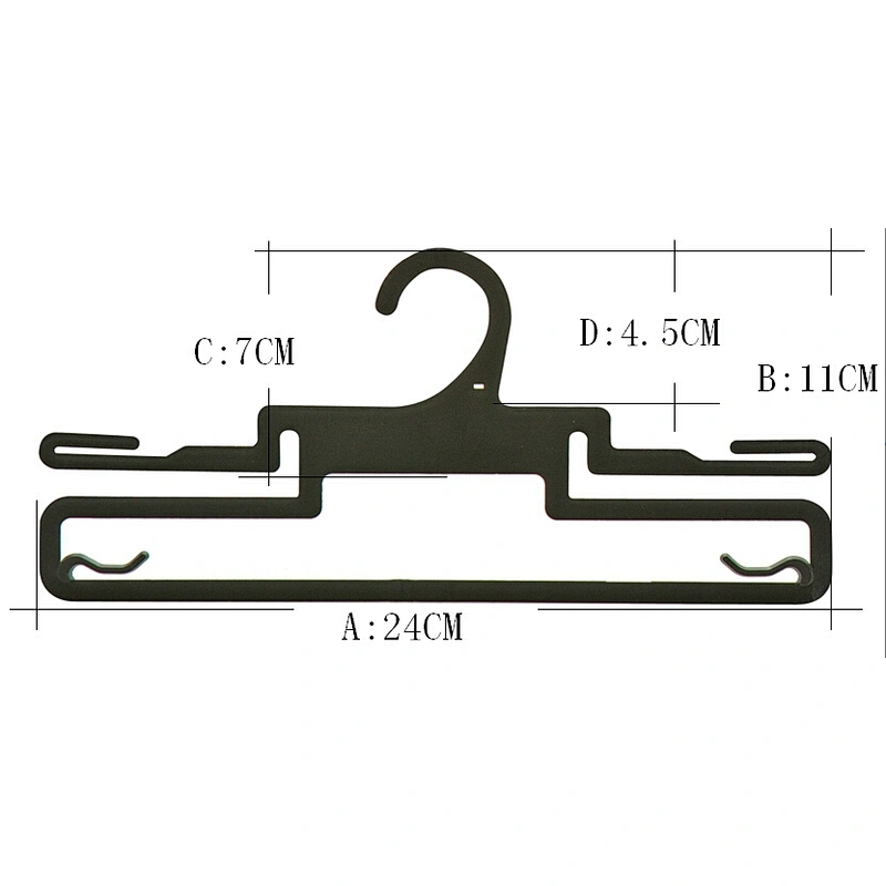 7017-24cm the hanger clothing brand hanger factory in china black plastic hanger