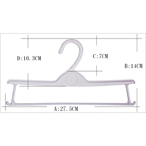 3952-28cm plastic coat hangers with two bars
