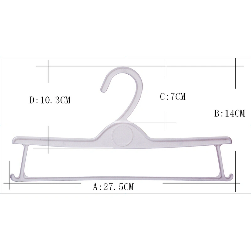 3952-28cm plastic coat hangers with two bars