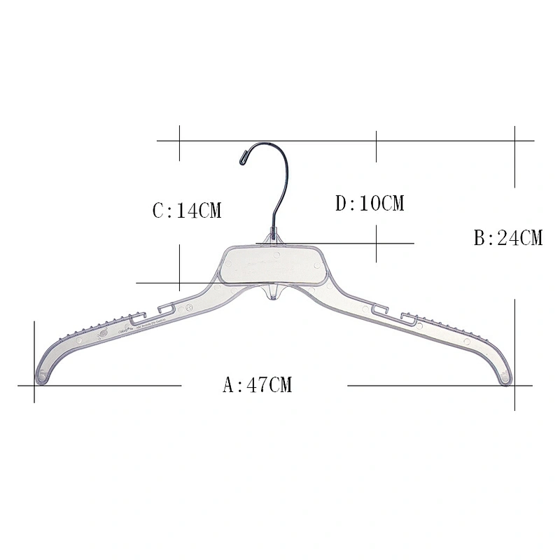 3410-47cm new product plastic coat hanger metal hook flat hanger for clothes