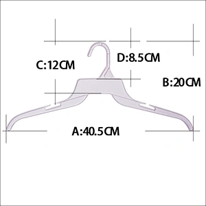 3144-40.5cm plastic wall hanger hook clothes hanger rack flocking hanger