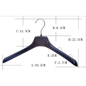 6615-39.5cm black suit hanger metal hooks for clothes hanger plastic coat hanger