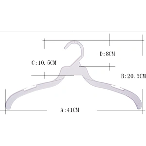3123-40.5cm Plastic coat hanger with clips