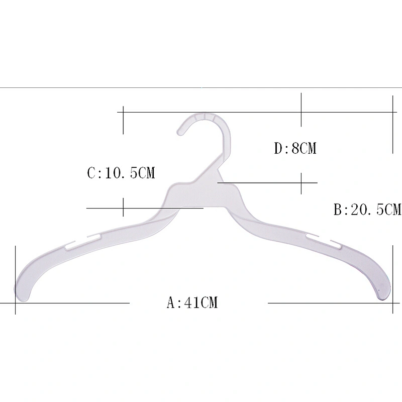 3123-40.5cm Plastic coat hanger with clips