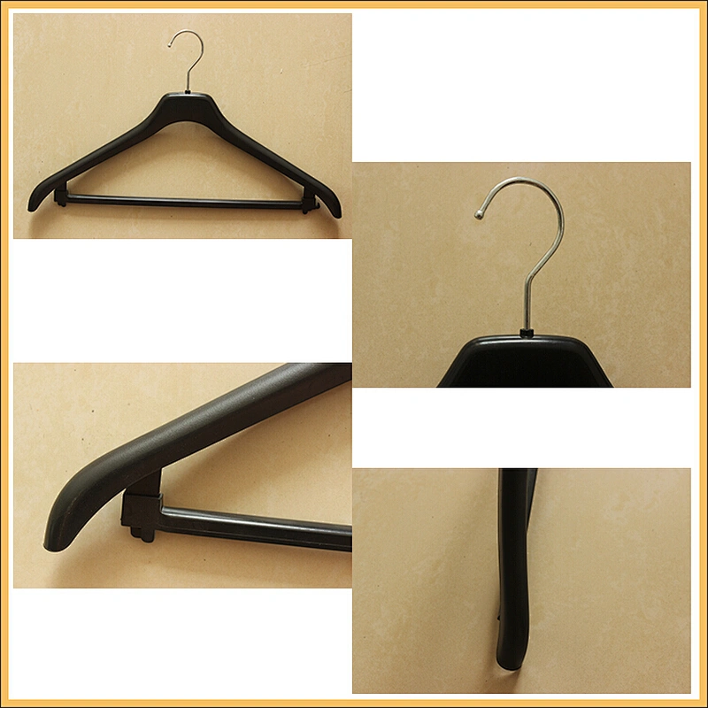 6604H-44.5cm trouser hanger metal wire hanger plastic coat hanger for suit wet clothes
