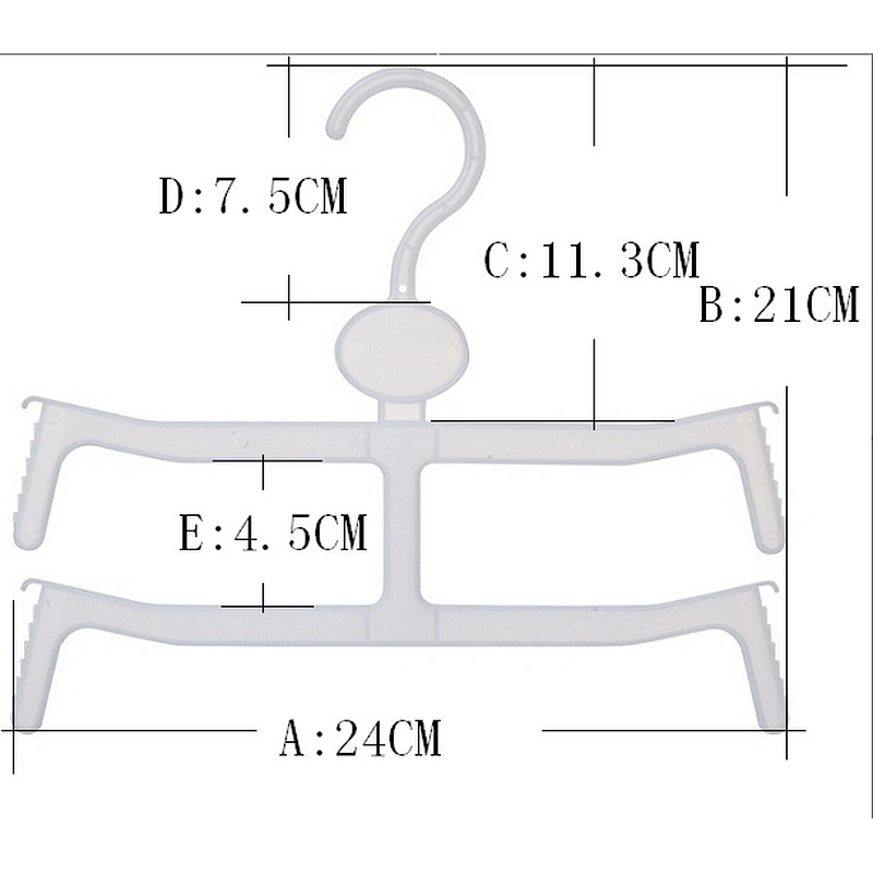 3855-25cm New Plastic Cloth Hanger with Plastic Hook for Display (24cm)