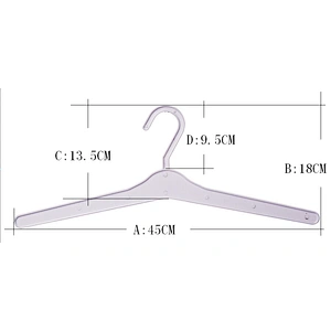 3138-45cm white plastic hanger car clothes hanger dry cleaner wire hanger