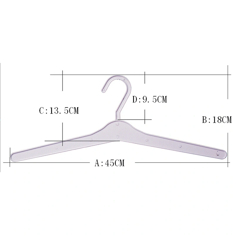 3138-45cm white plastic hanger car clothes hanger dry cleaner wire hanger