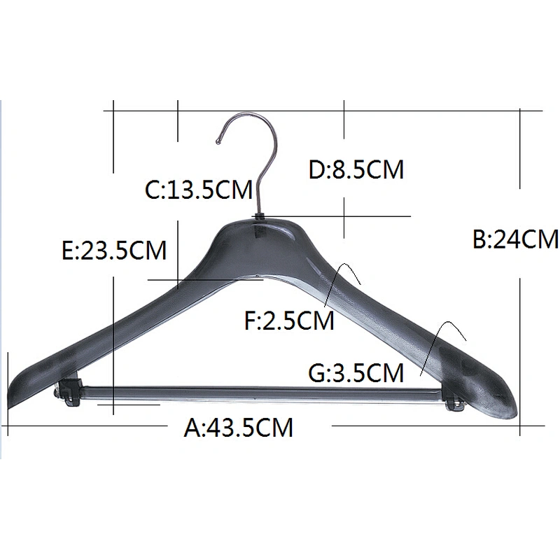 6611H-43cm New Style Suit Hanger with Metal Hook for Suit