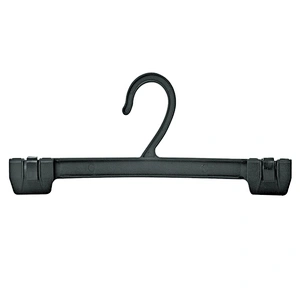 4351-17cm new style hanger with clips plastic hanger black for pants clothes