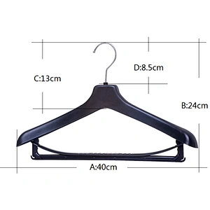 6607H-40cm broad shoulder hanger non-slip hanger strips plastic suit hanger
