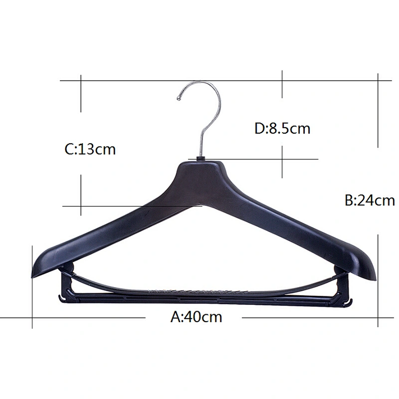 6607H-40cm broad shoulder hanger non-slip hanger strips plastic suit hanger
