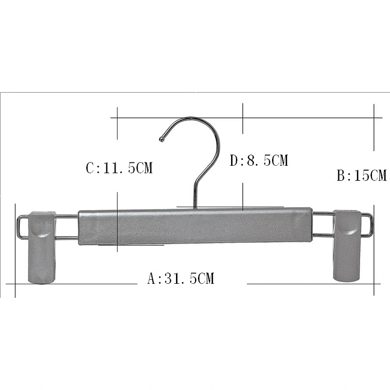 4580-31.5cm manufacturer provide silver plastic pants hanger
