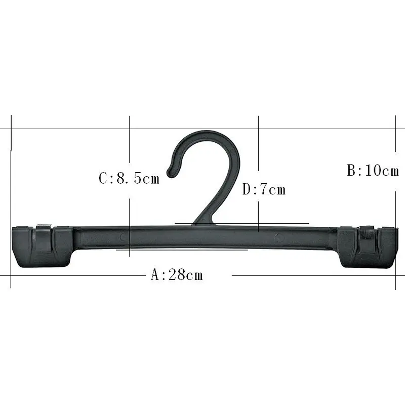 4351-17cm new style hanger with clips plastic hanger black for pants clothes