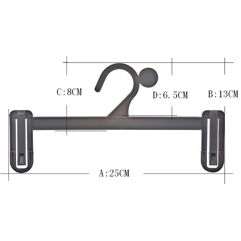 4030-25 long light black hanger plastic hanger cloth hanger for pants skirt