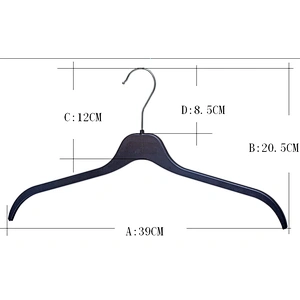 6017-39cm new Black Woman Suit Hanger with Metal Hook for Cloth (39cm)