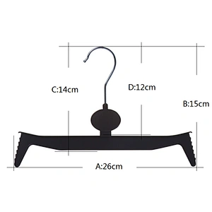 4151-26cm black yaohui hanger plastic no-clip hanger plastic pant hanger