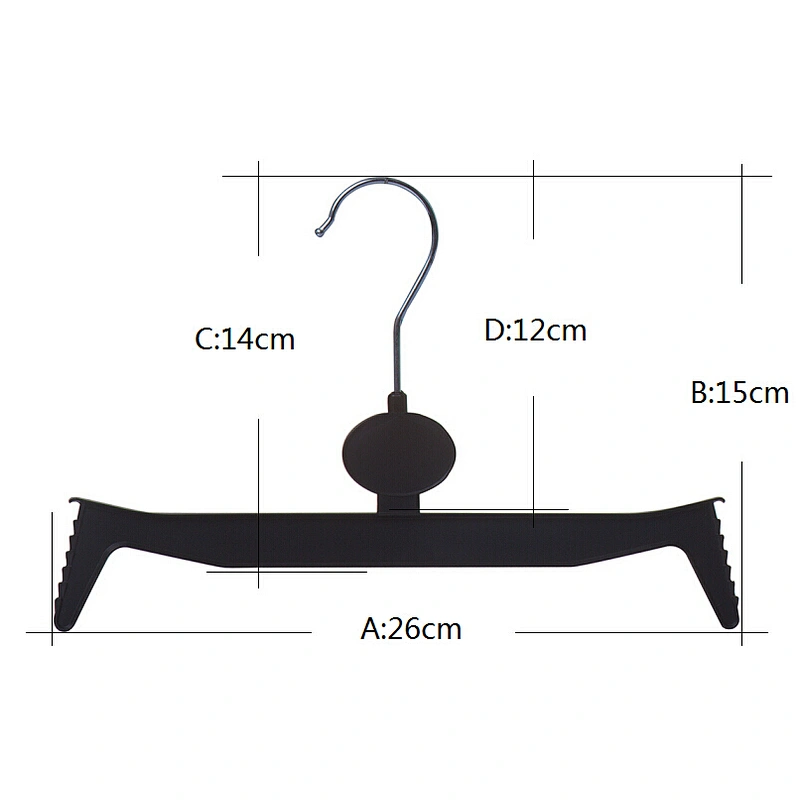 4151-26cm black yaohui hanger plastic no-clip hanger plastic pant hanger