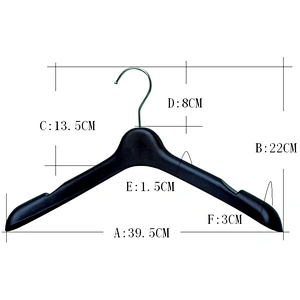 6609-39.5cm new product black suit hanger plastic clothes hanger for plastic coat hanger dimensions