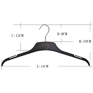 3419-41cm china supplier clothes hanger black plastic coat hanger garment hanger