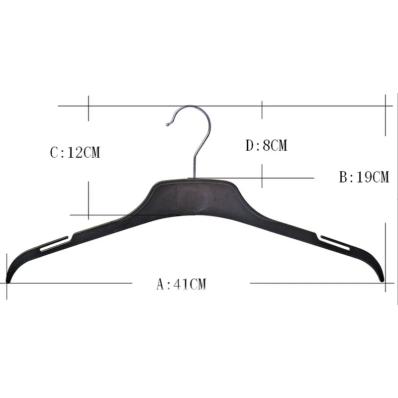 3419-41cm china supplier clothes hanger black plastic coat hanger garment hanger