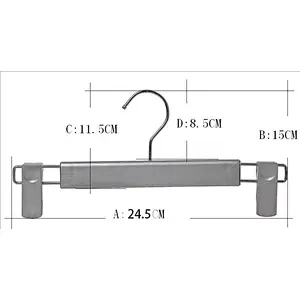 4580S-24.5cm Brand Plastic Jean Hanger with Metal Hook for Display (31.5cm)