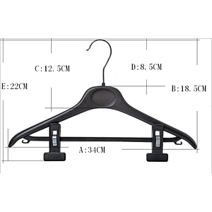 4604-34.5cm black plastic pants hanger cheap hanger pants hanger clamp