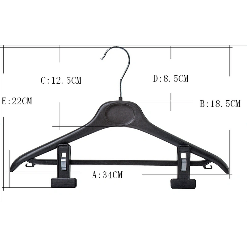 4604-34.5cm black plastic pants hanger cheap hanger pants hanger clamp
