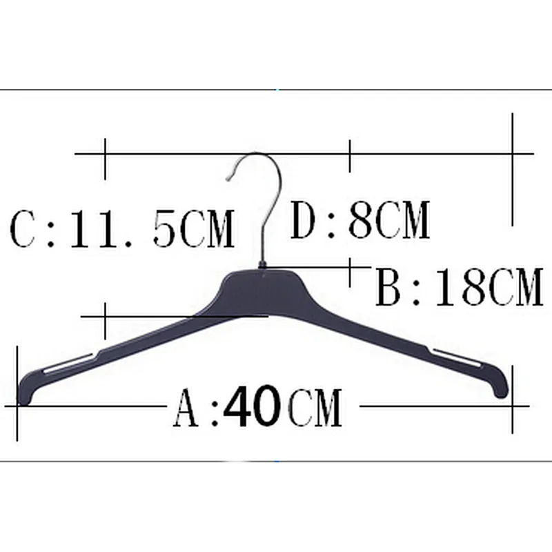 3417C-2-40cm  new style long light plastic clothes hanger weight cheap clothes hanger
