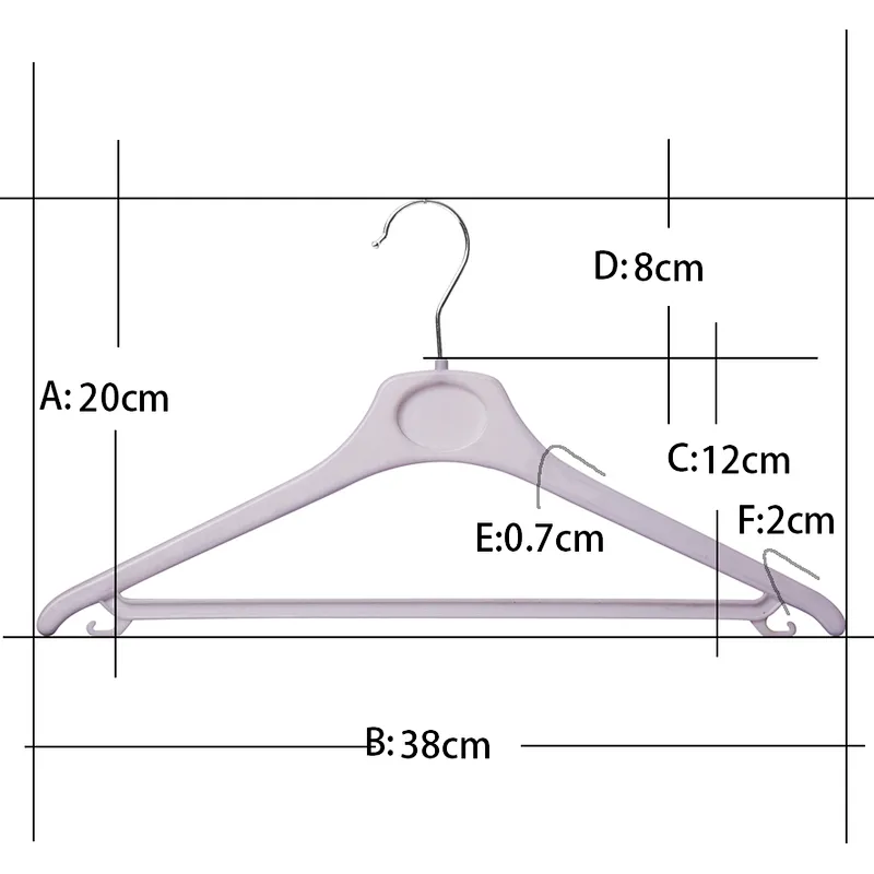 3703D-1-38cm plastic coat hangers with bar