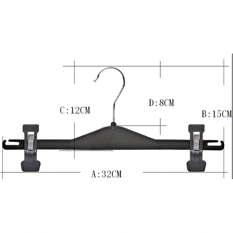 4422A-32cm china supplier plastic pants hanger metal hook clip hanger for clothes