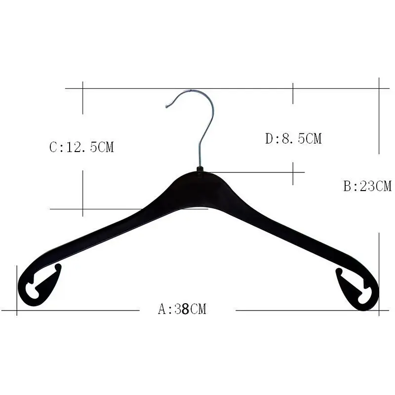 3426B-38cm  metal hook plastic hanger plastic cloth hanger