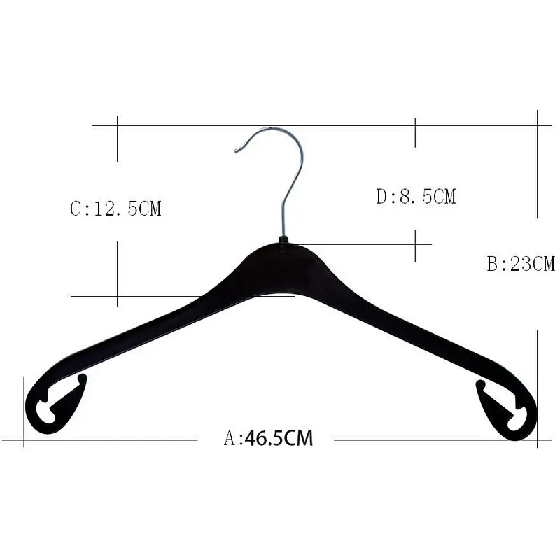 3426D-46.5cm  plastic display hanger black