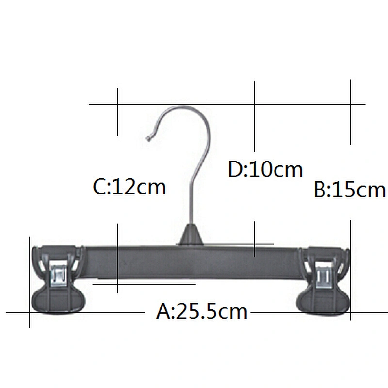 4357A-25.5cm  high quality pants hanger clothes hanger with clip garment hanger