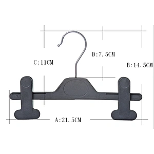 4511-22cm metal hook plastic pants hanger kids pants hangers