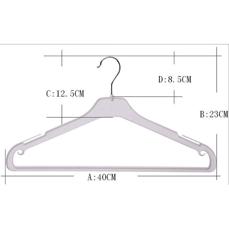 3712C-2-40cm very popular cloth hanger with metal hook(41.5cm)