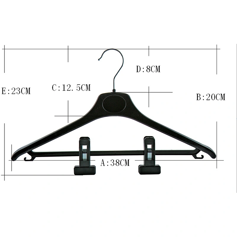 4605D-1-38cm plastic pants hanger open ended pants hangers clip pants hanger