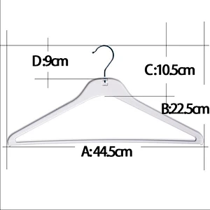 3717-45.5cm chinese supplier dress coat metal hook rack pp pastic clothes hanger
