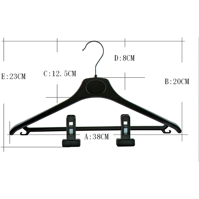 4605D-38cm Multifunctional white cheap hangers organizer clothes hangers with pants clips