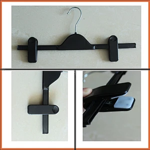4515B-36cm dress plastic hanger adjuetable pant hanger used plastic pants hangers