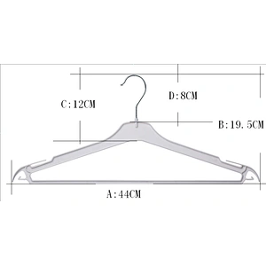 3710D-44cm new goods yaohui hanger dress clothes metal hook plastic hanger