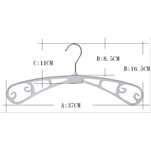 3854-38cm  plastic sticker hanger fancy clothes hanger plastic coat hanger