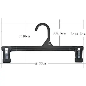 4358B-30cm plastic clothes hanger clips trousers hanger for pants jeans