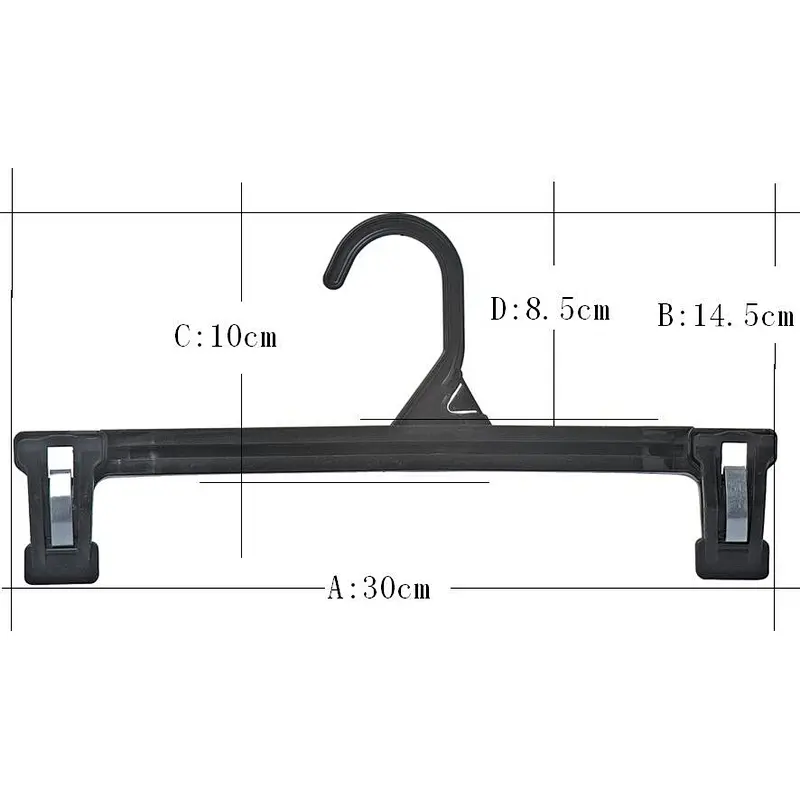 4358B-30cm plastic clothes hanger clips trousers hanger for pants jeans