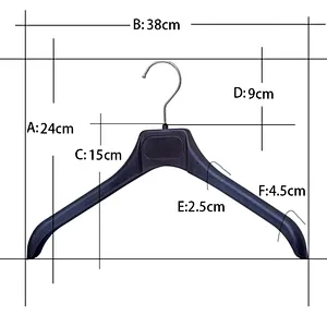6623A-38cm clothes hanger with metal hook